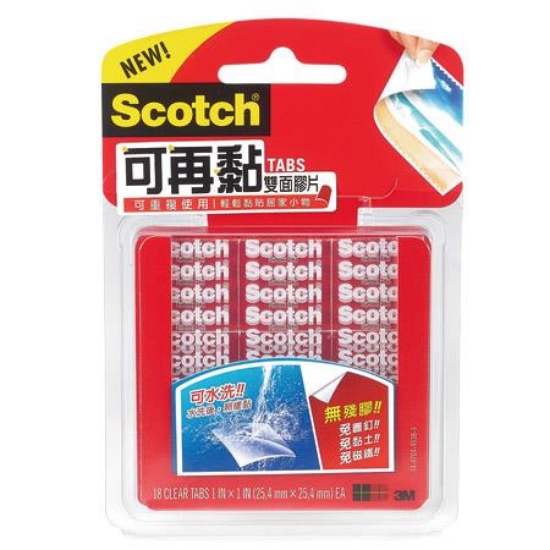 3M Scotch可再黏雙面膠/R100/1x1吋 圖片