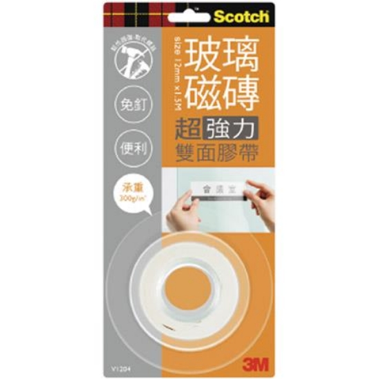 3M Scotch VHB超強力雙面膠帶/V1204/玻璃磁磚專用/12m 圖片