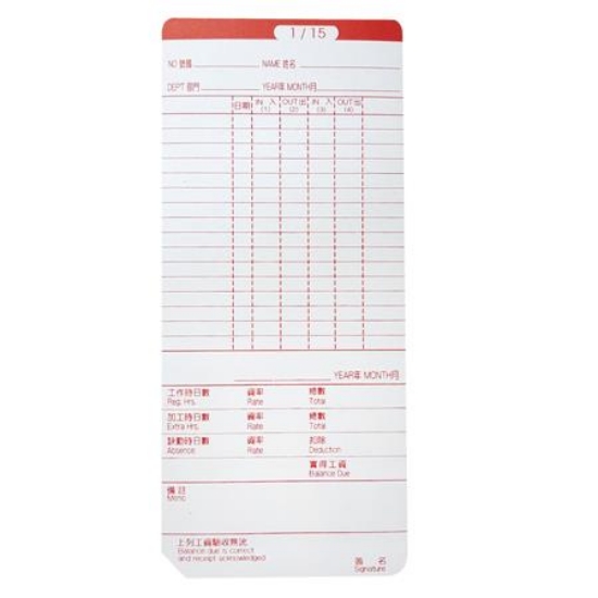 UT 考勤卡/06-01/100張/包/適用KR-888/UT2000 圖片