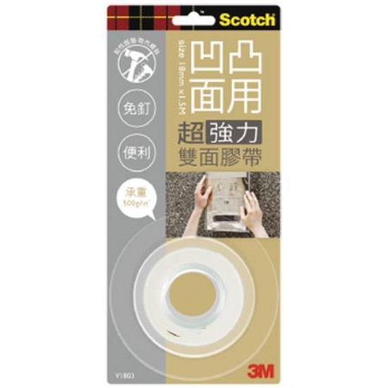 3M Scotch VHB超強力雙面膠帶/V1803/凹凸面專用/18mmx 圖片