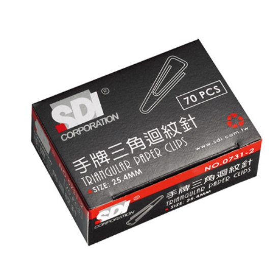 SDI小三角迴紋針0731B/25.4mm/70支/盒 圖片