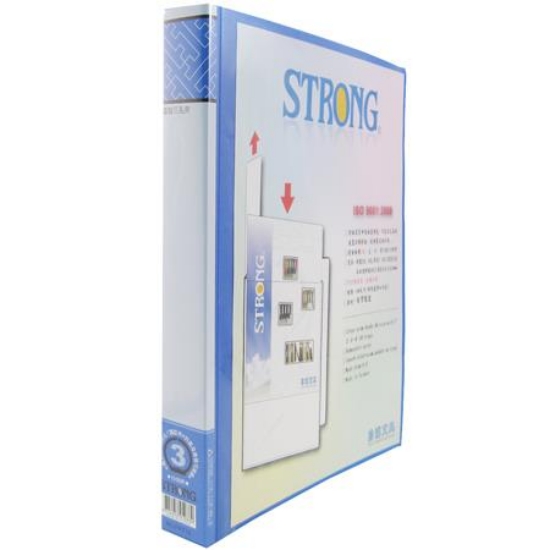 自強STRONG PP無耳三孔圓夾/封面全PE袋/PPT10/藍 圖片