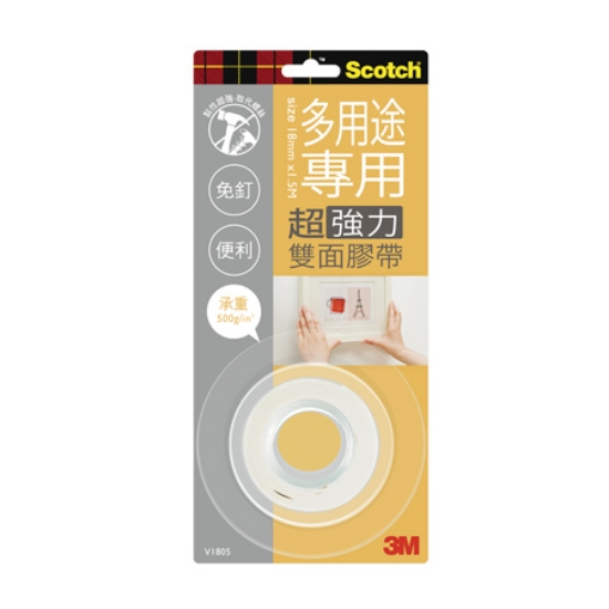 3M Scotch VHB超強力雙面膠帶/V1805/多用途專用/18mmx 圖片