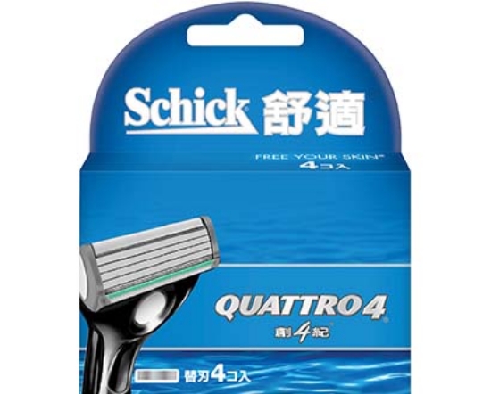 舒適Quattro4Titanium創4紀刮鬍刀頭刀4入 圖片