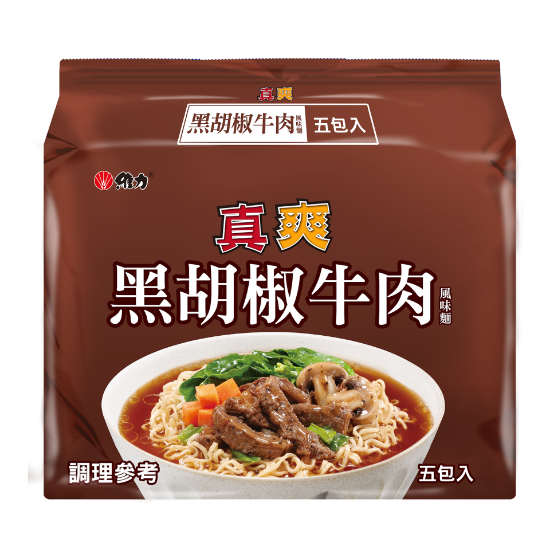 真爽黑胡椒牛肉風味麵 圖片