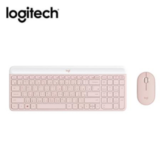 羅技Logitech超薄無線鍵鼠組/MK470/玫瑰粉/USB/2.4GHz 圖片