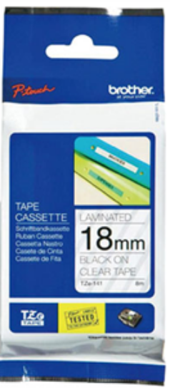 兄弟牌brother謢貝標籤帶/透底黑字/18mmx8M/TZE-141 圖片