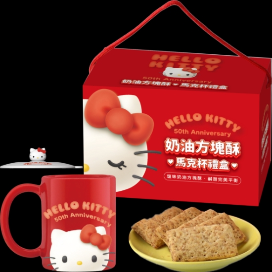 Hello Kitty方塊酥-馬克杯禮盒奶油方塊酥 圖片