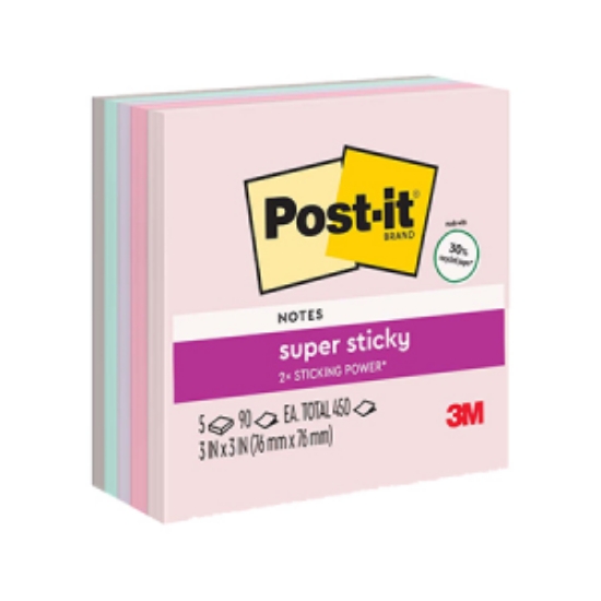 3M Post-it利貼狠黏紙磚/654-5SSWP/76.2x76.2mm/90張x 圖片