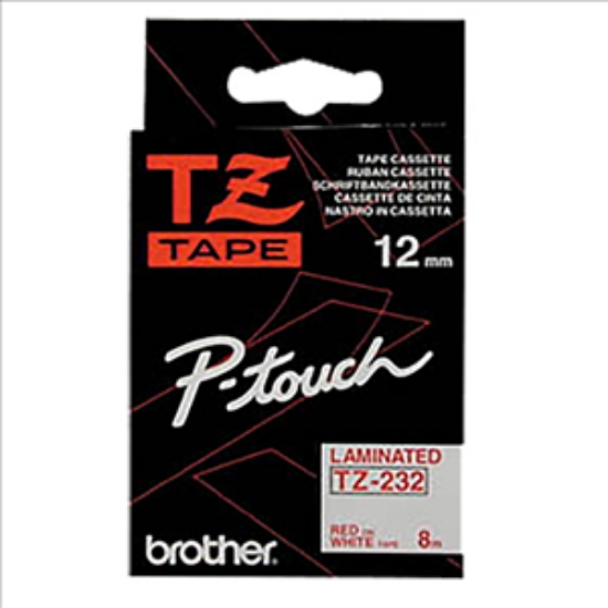 兄弟牌brother謢貝標籤帶/白底紅字/12mmx8M/TZE-232 圖片