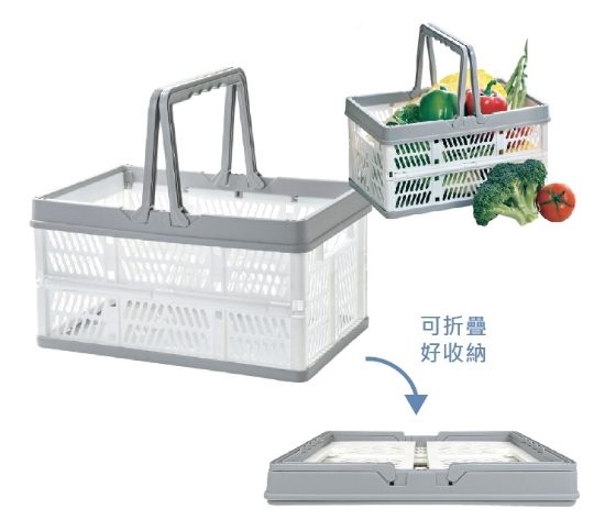 折疊籃(小)-灰色 圖片