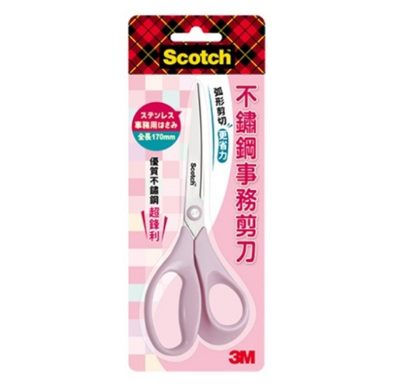 3M Scotch不鏽鋼事務剪刀/SS-AS6.5/玫瑰粉/6.5吋 圖片