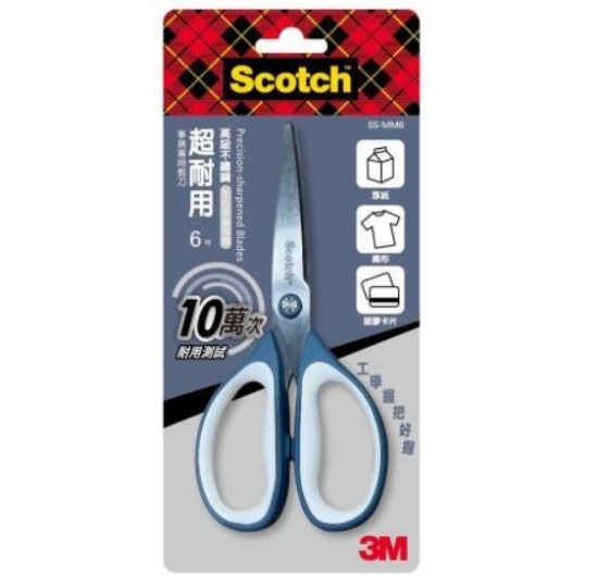 3M Scotch超耐用事務剪刀/SS-MM6/不銹鋼/6吋 圖片