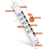 Powersync GaN快充防雷擊延長線/TS65Q918/6開5插/1.8M/白 圖片