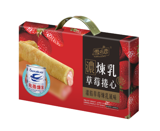 雪之戀-濃煉乳草莓捲心禮盒 圖片
