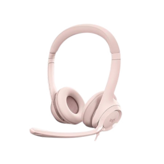 羅技Logitech USB有線耳機麥克風/H390/玫瑰粉 圖片