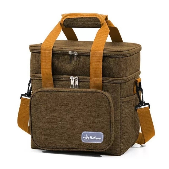 日式多層保溫保冷袋-卡其 圖片