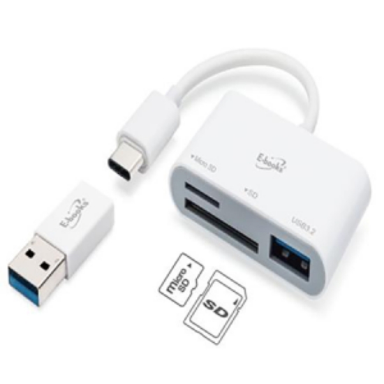 E-books三合一讀卡機+贈USB轉接頭 圖片