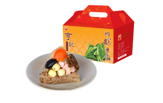 亨美-干貝東坡肉蓮子蛋香粽6顆禮盒 圖片
