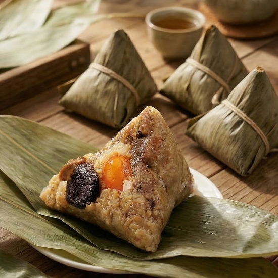 鮮食家-古早味香菇蛋黃鮮肉粽 圖片