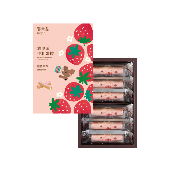 郭元益-濃厚系雙倍草莓牛軋蛋捲禮盒 圖片