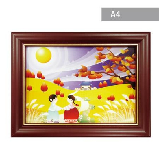 桌上型木質相框/A4/直橫兩用/紅木色 圖片