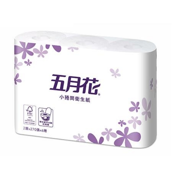 五月花小捲筒衛生紙/0105051(0105060)/96捲(6捲x16袋) 圖片