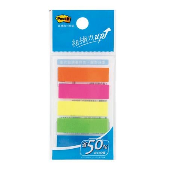 3M Post-it利貼可再貼非抽取式全彩標籤/583-5/12x43mm 圖片