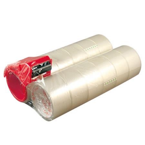 地球大管芯OPP包裝膠帶/700Q/48mmx35M/12個/附切割器/ 圖片