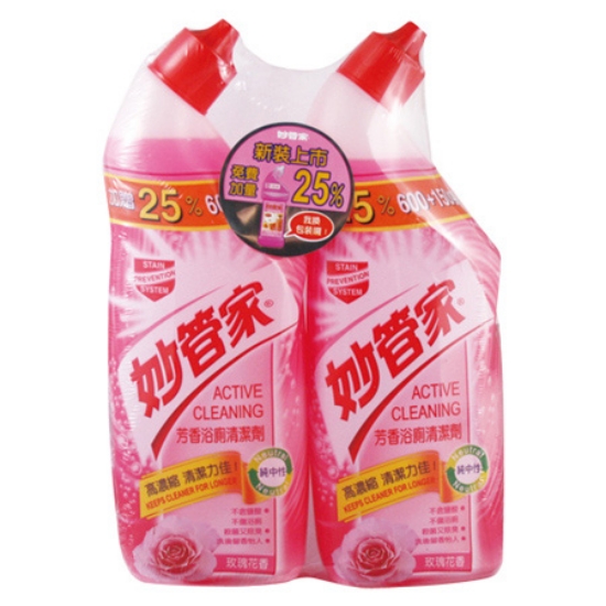 妙管家馬桶芳香清潔劑/玫瑰花香/750gm/2瓶/組 圖片