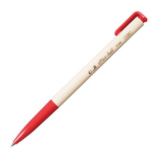OB自動原子筆100/紅/0.7mm 圖片