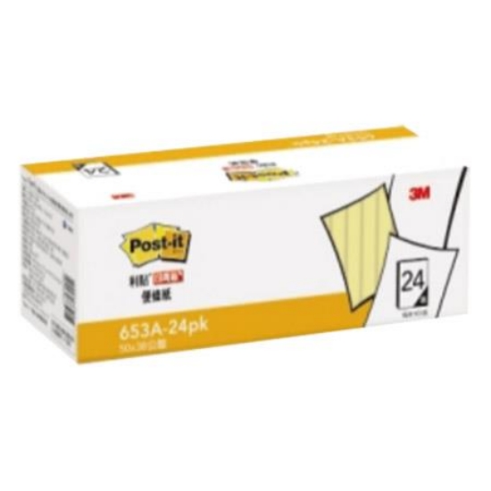 3M Post-it利貼可再貼便條紙環保經濟包/6653A-24PK/38 圖片