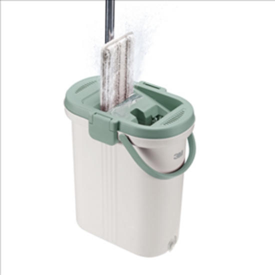 3M百利免手洗平板拖把刮水桶/HFB001/1桶1桿1布/組 圖片