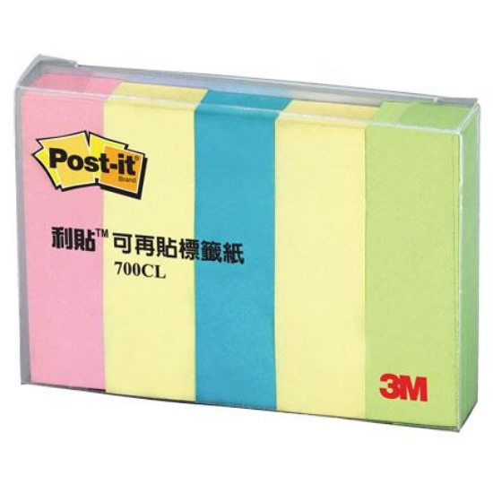 3M Post-it利貼可再貼標籤紙/700CL-1/50x15mm/100張x5 圖片