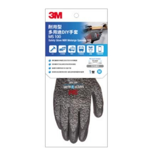 3M耐用型多用途DIY手套/MS-100M-G/M/20.5cm/灰/雙 圖片