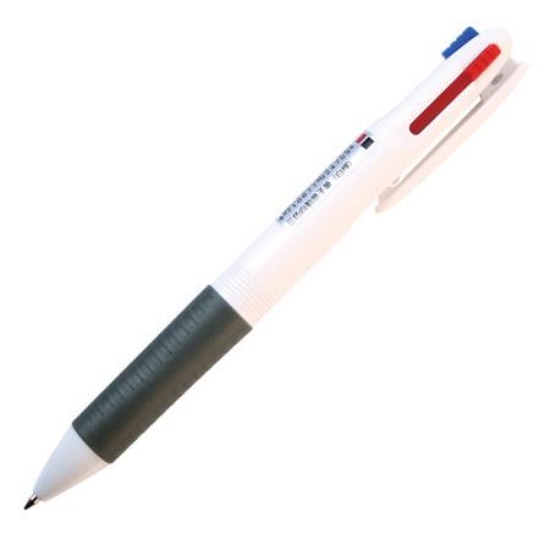 SKB三色自動原子筆IB-158/藍黑紅/白桿/0.7mm 圖片