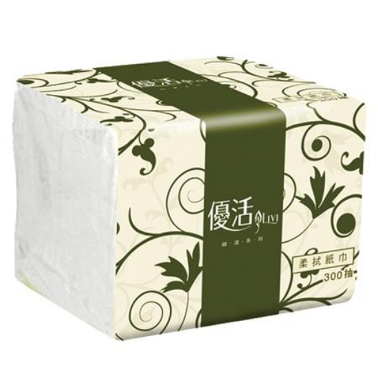 優活Livi單抽式柔拭紙巾/TR1BL3-2B-PE/300抽/30包/箱 圖片
