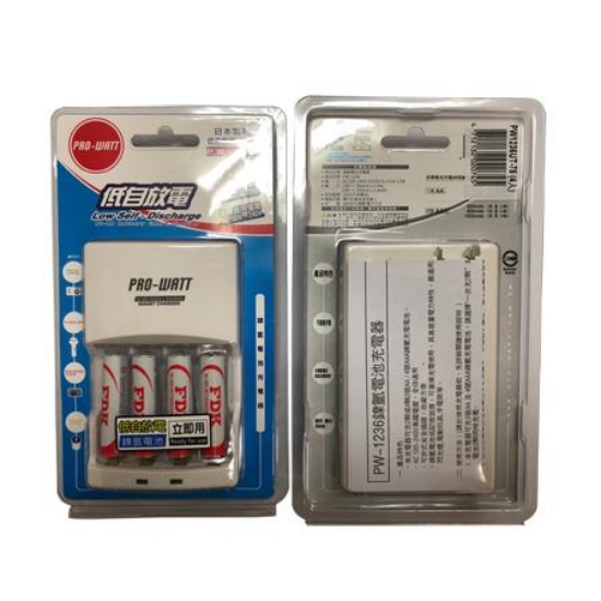 PRO-WATT充電器+日本FDK低自放充電池4號/4入/組 圖片