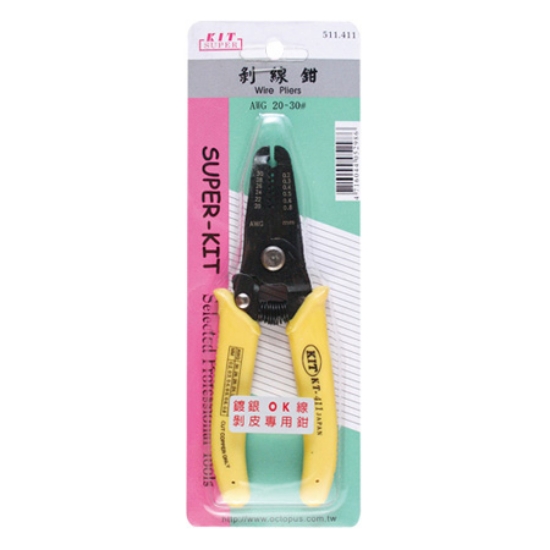 剝線鉗/黃柄/KT-411/0.2~0.8mm 圖片