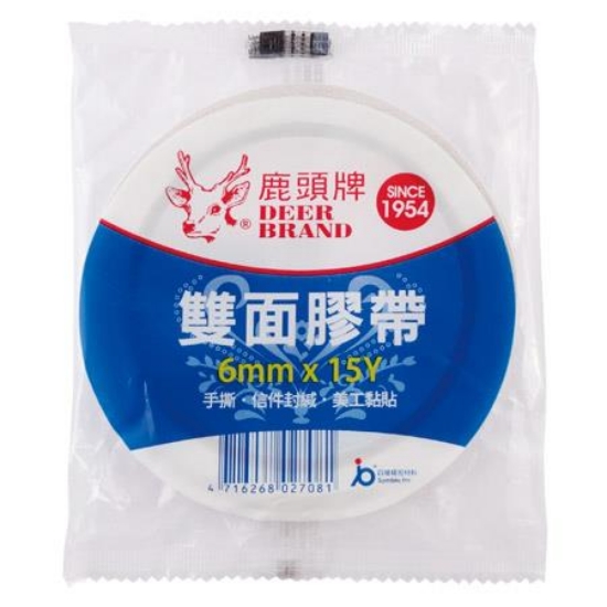 鹿頭牌大管芯雙面膠帶/DSSLM/6mmx13.7M 圖片