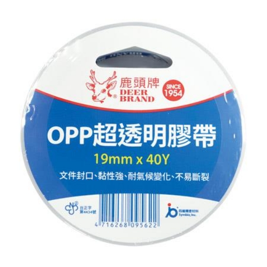 鹿頭牌大管芯OPP超透明文具膠帶/PPS7/19mmx36.4M 圖片