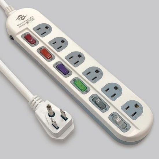威電牌過載斷電延長線/CK3661/3孔6座6切/6尺/條 圖片