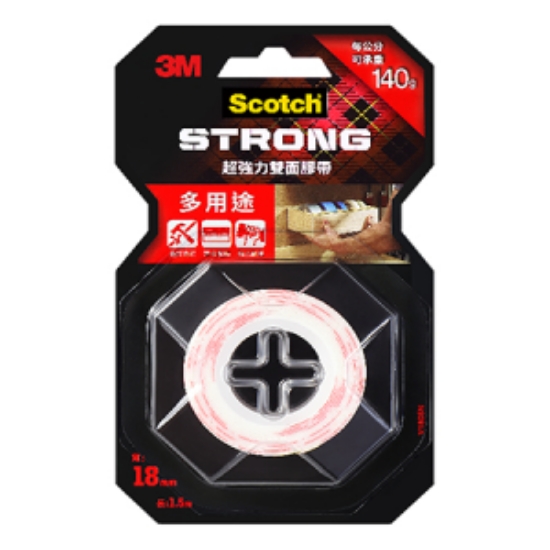 3M Scotch超強力雙面膠帶/V1805N/多用途/18mmx1.5M 圖片