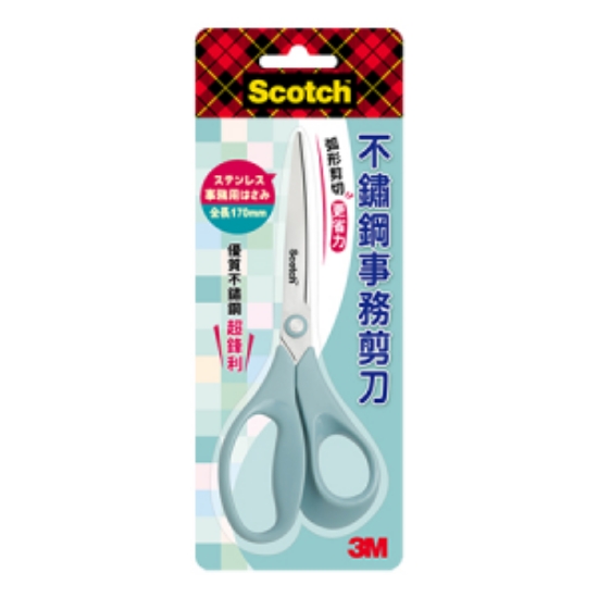 3M Scotch不鏽鋼事務剪刀/SS-AS6.5/薄荷綠/6.5吋 圖片