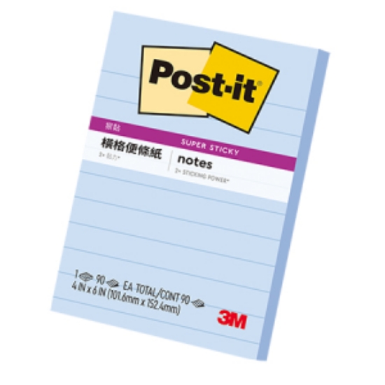 3M Post-it利貼狠黏橫格便條紙/660S-2/152.4x101.6mm/ 圖片