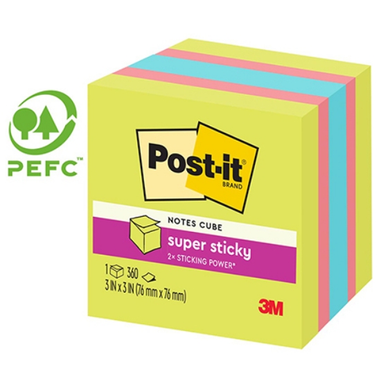 3M Post-it利貼狠黏彩磚便條紙/2027-SSGFA/76x76mm/36 圖片