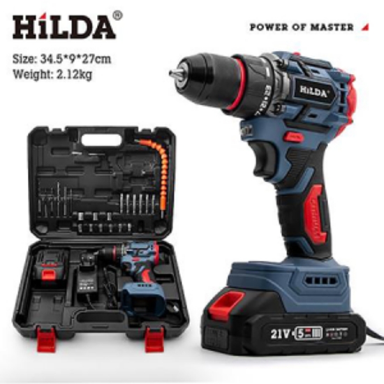 希爾達HILDA 21V 雙電短軸無刷電鑽起子機 工具盒組/HL 圖片
